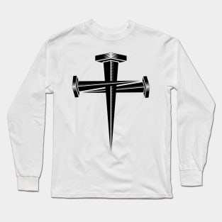Christian illustration. Cross from crucifixion nails. Long Sleeve T-Shirt